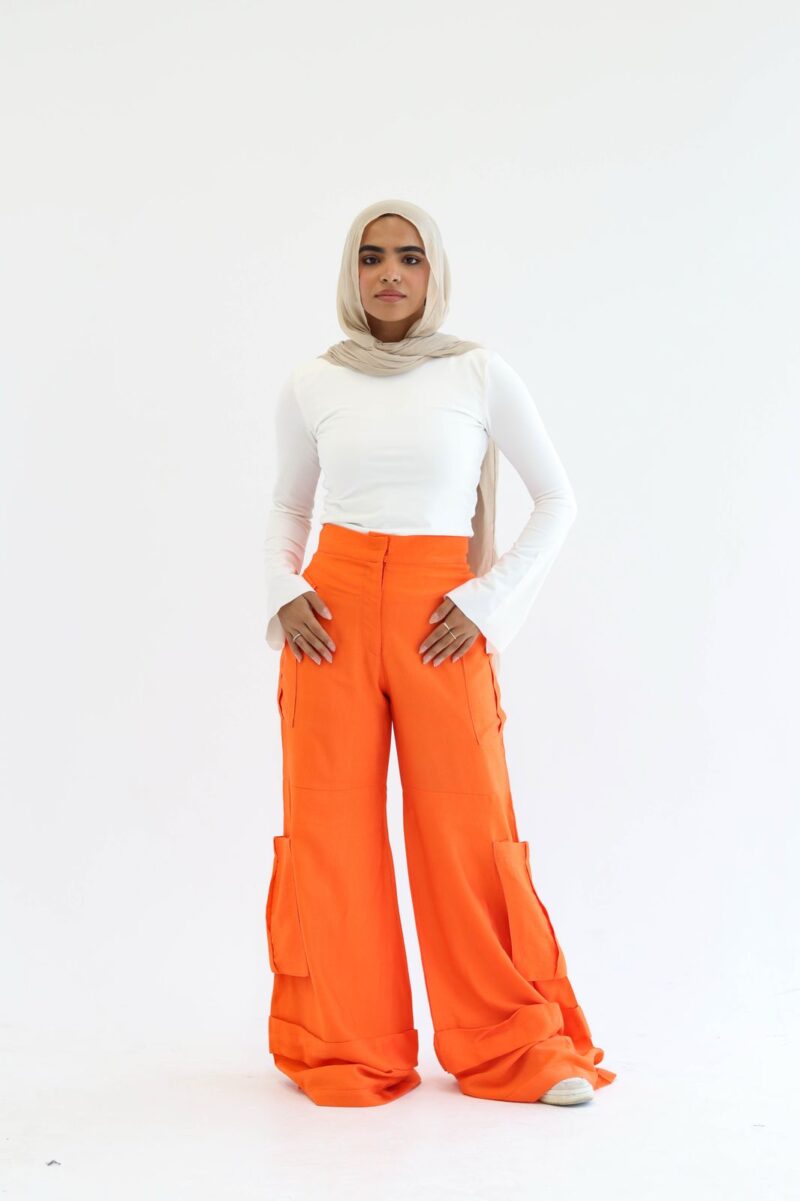 Cargo pants in orange - Image 2