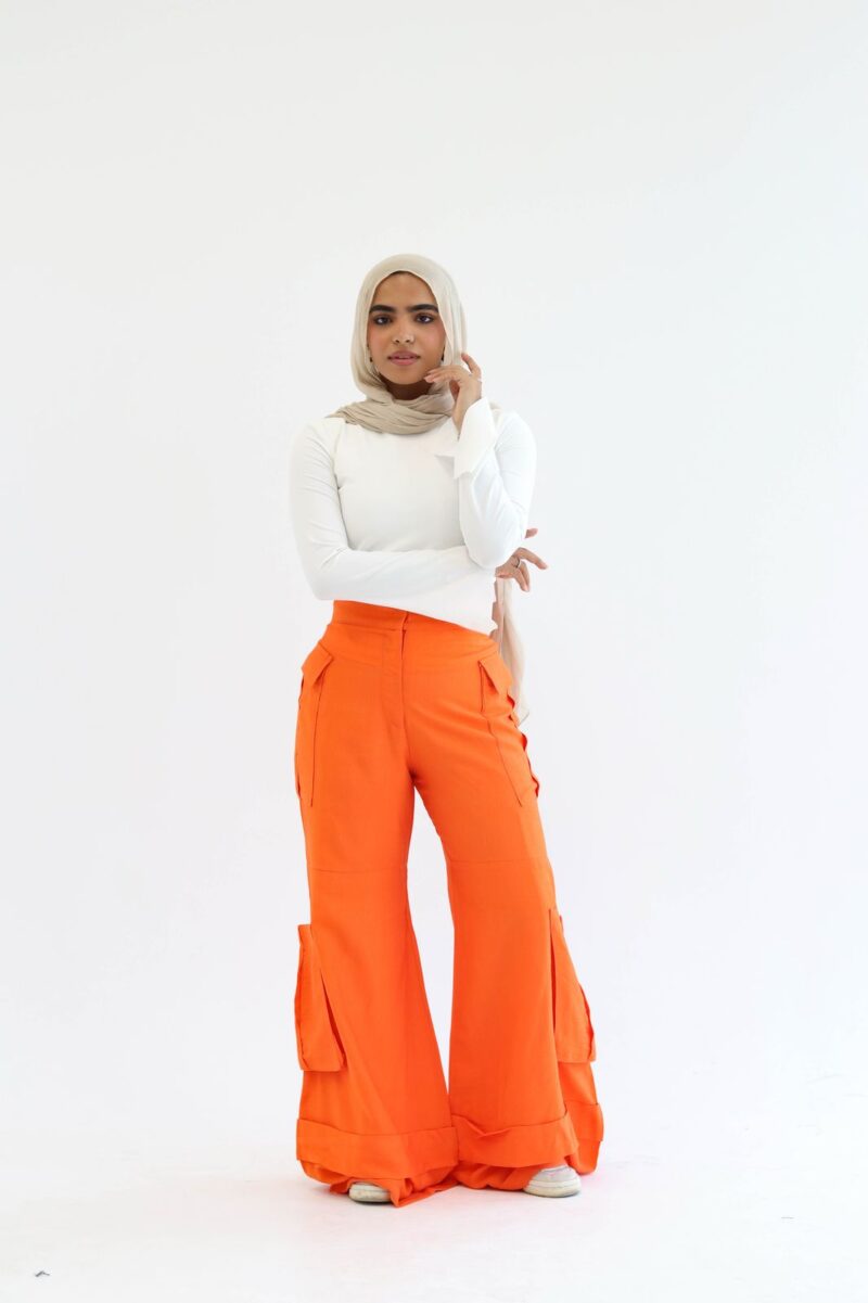 Cargo pants in orange - Image 4