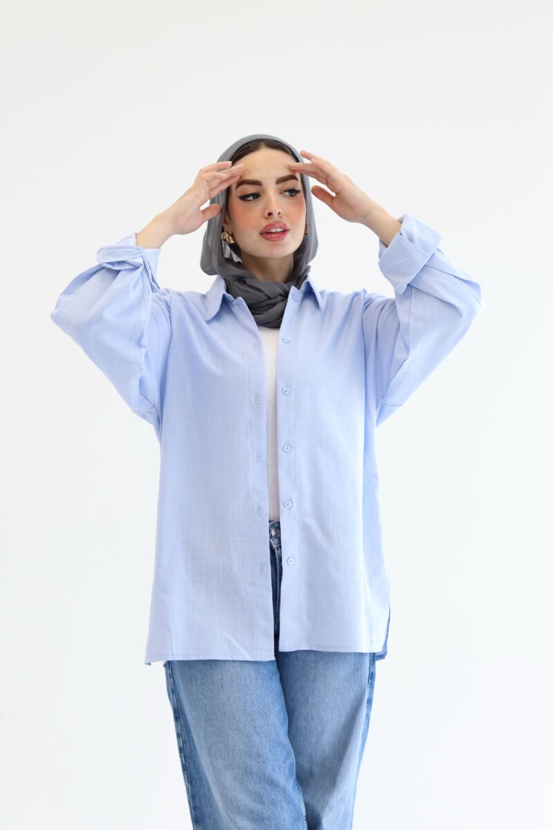 Linen chemise in baby blue - Image 2