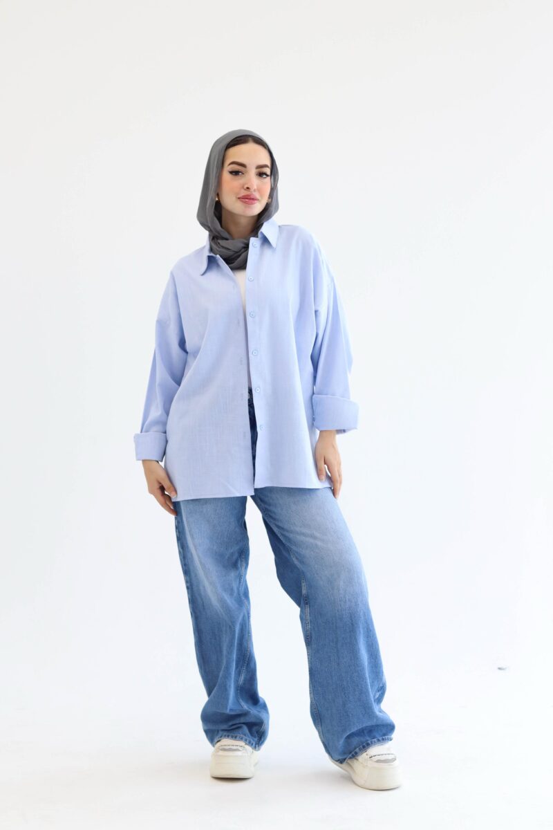 Linen chemise in baby blue
