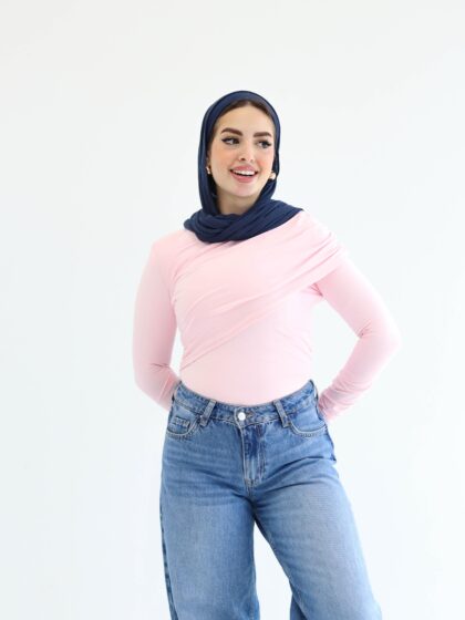 One shoulder blouse in baby pink