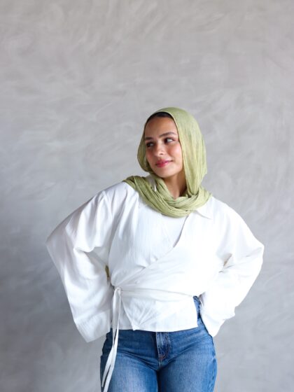 Wrap blouse in White